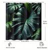 Realistic Monstera Leaf With Water Droplets Shower Curtain 1Pc With 12 Hooks For Bathroom Home Decor Polyester 2D Flat Print