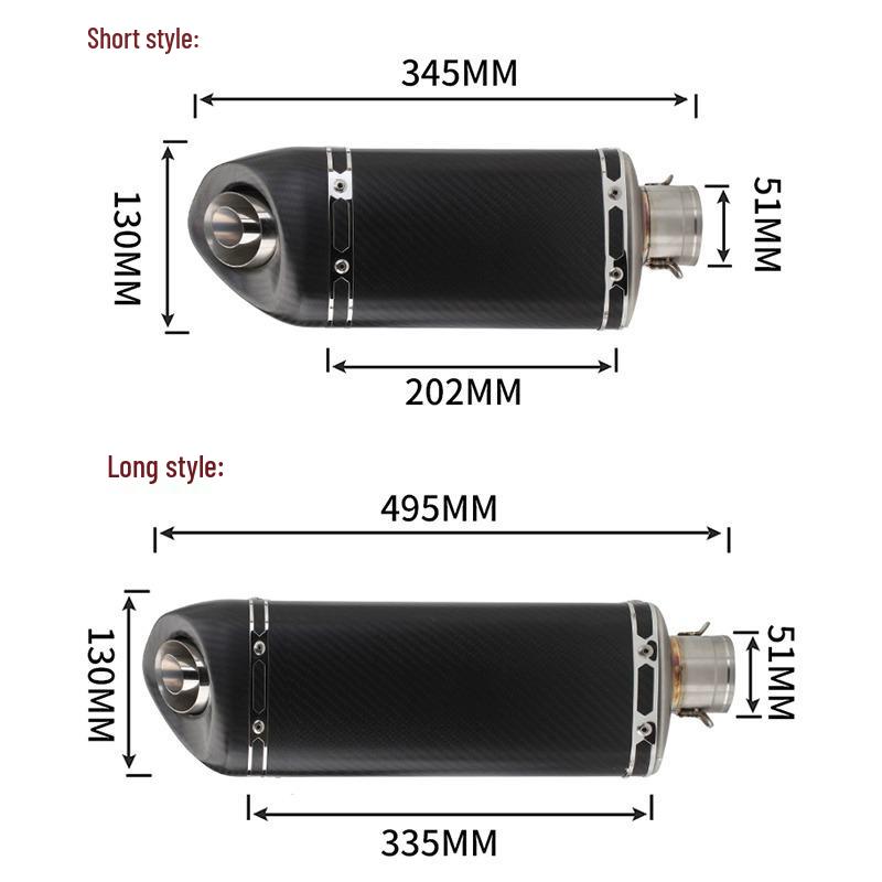 Universal Ninja Motorcycle Exhaust: Oblique Triangle, Round & Hexagon Tail Mods