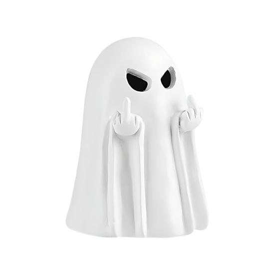 Halloween Kjærlighetshjerte Spøkelse Figur Frekk Langfinger Spøkelsesstatue Resin Skulptur Hjem Kontor Skrivebord Dekorasjon Ornament