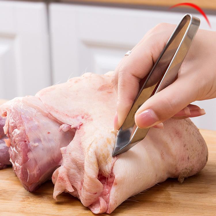 Pig's Foot Hair Extractor Stainless Steel Pig Hair Clip Chicken Tweezers Bone Extractor Duck Feather and Goose Feather Extractor