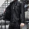 Spring Men's Motorcycle Leather Coat Autumn Coat Korean Version Slim Trend Handsome Youth Casual PU Leather Top