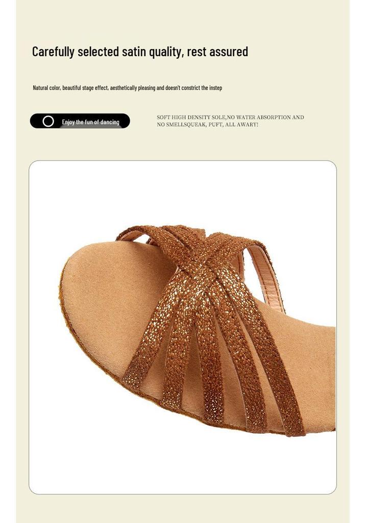 New Style Latin Dance Shoes for Beginners - Soft Sole Ballroom, Cha-Cha, Practice Shoes for Girls and Adults