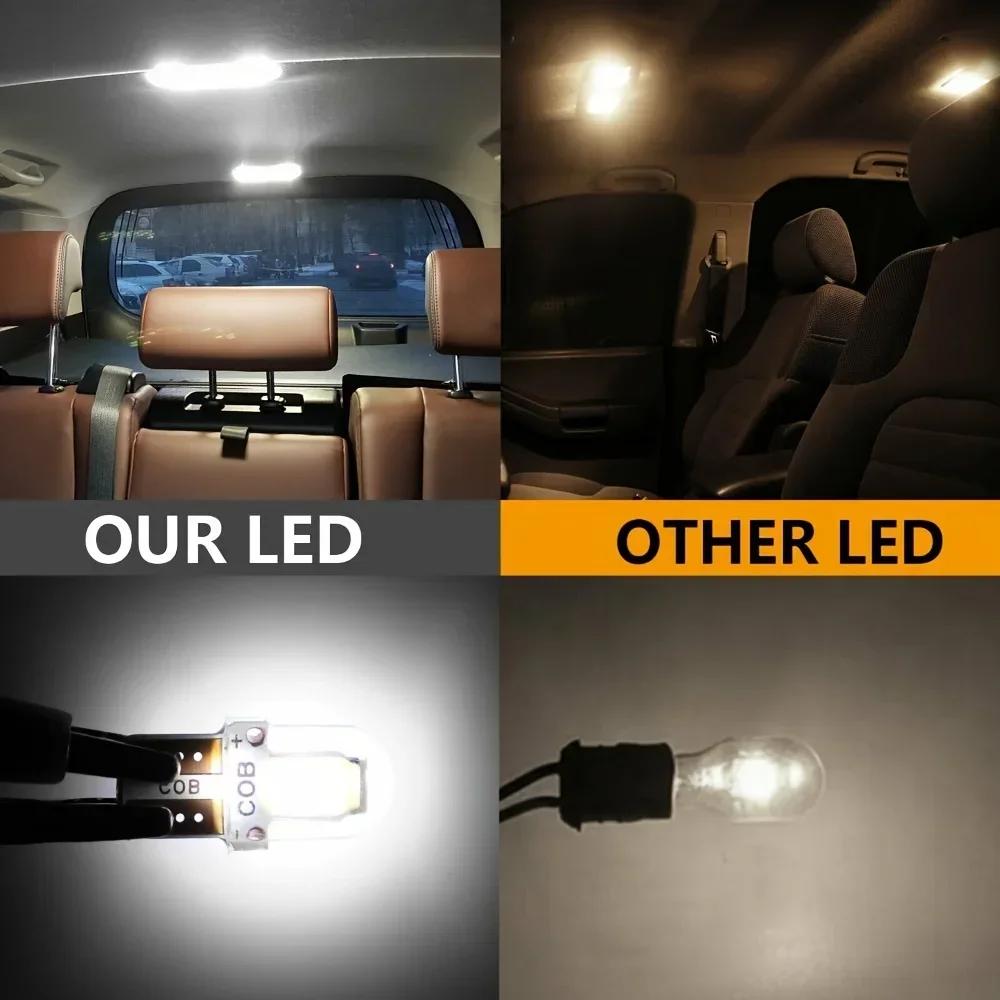 5/40PCS Light Bulbs LED W5W T10 COB 4SMD Led Parking Bulb Auto Wedge Clearance Lamp Canbus Silica Bright White License Amagi