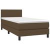 VidaXL Lit à sommier tapissier avec matelas Marron foncé 80x200 cm - Modèle 3139852