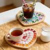 Yousheng 1 Set DIY Mosaic Tile Coaster Set Mixed Color Mosaic Kit with Wooden Coaster Kids Adults Handmade Mosaic Crafts Coaster with Accessories