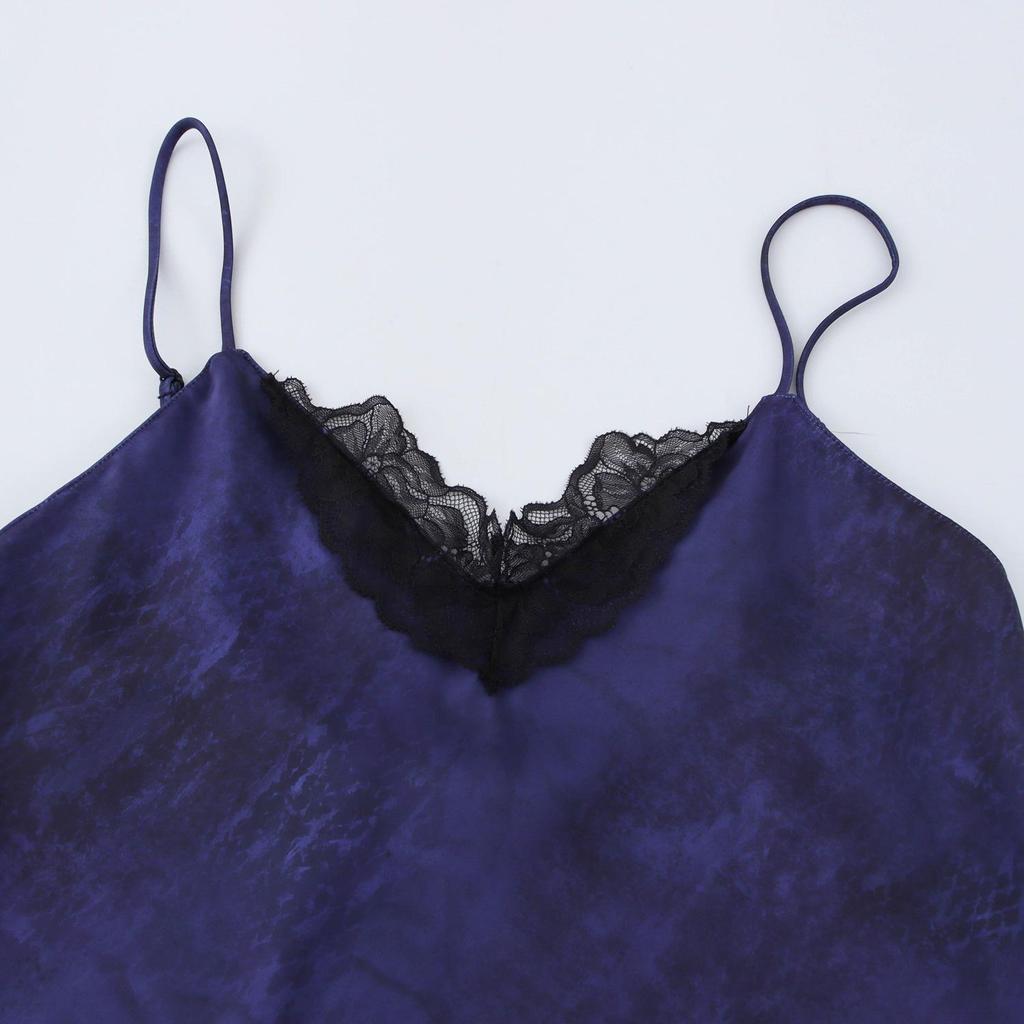 TAOP&ZA Women's European-American Mid-Length Lace Trim Camisole Dress - Spring/Summer Collection