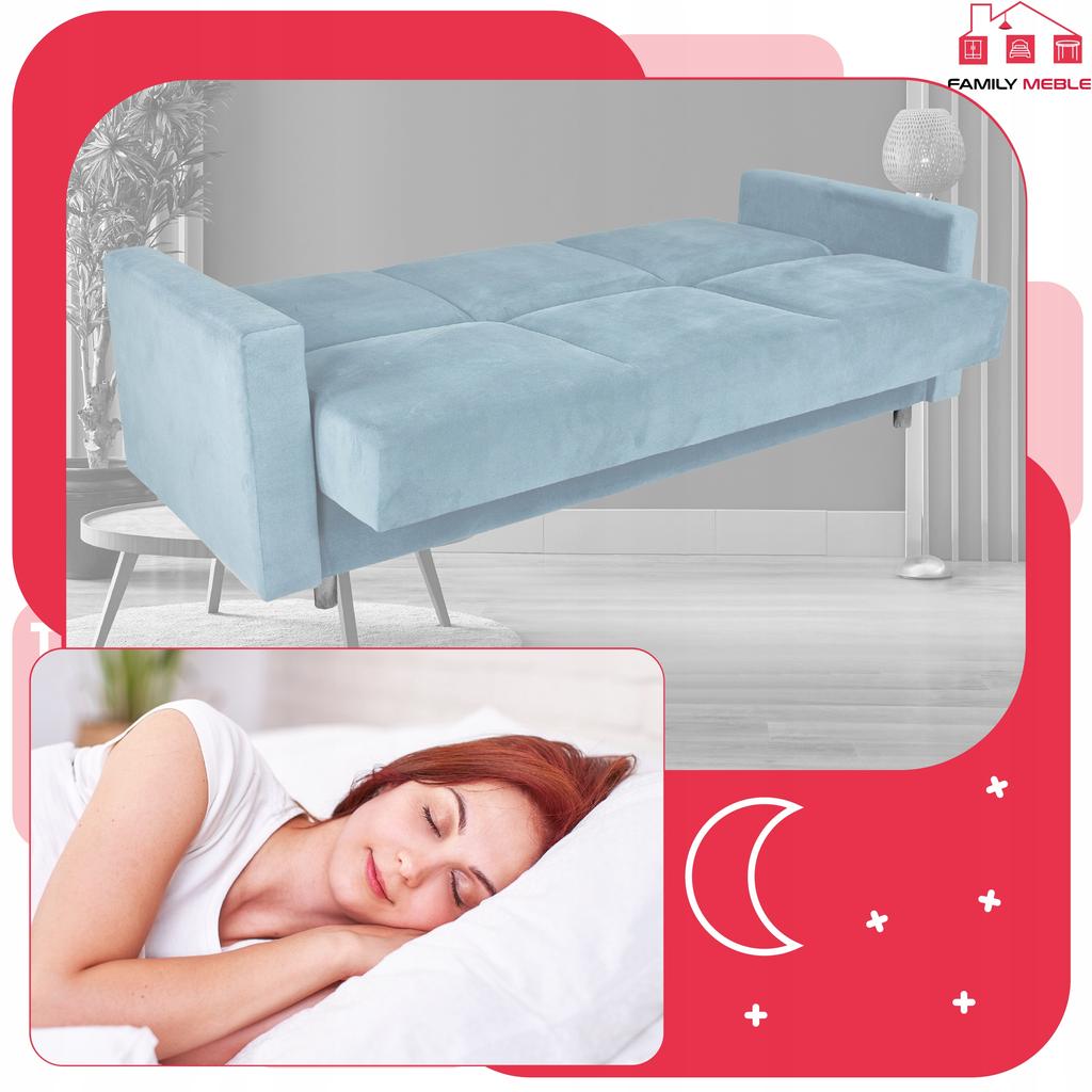 Sofa Sofa Alicja Sofa Bed Bonell Bed Family Furniture Blue