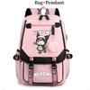 Kuromi Student Backpack With Usb Charging Port For Casual Travel And School Use