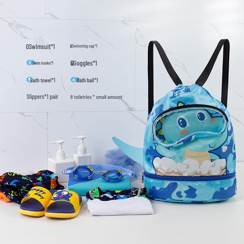 Adorable Cartoon Waterproof Kids' Swim Bag - Lightweight Sports & Travel Backpack for Clothing