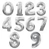 32-Inch Body Shaping Numeric Balloons - Gold & Silver, Floating Birthday & Celebration Decor