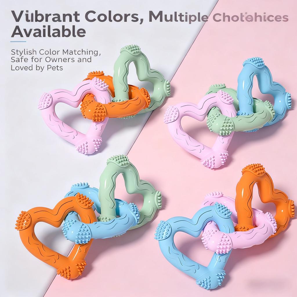 Neues Haustierspielzeug: Herzförmiger Beißkauer, langlebig und gegen Langeweile. Interaktives Training, verschleißfestes und leicht zu reinigendes Material – Sicherheit