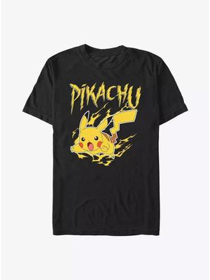 Neues Pokemon Pikachu Elektrisch Cartoon Druck Hohe Qualität Herren Kurzarm Eltern-Kind Locker Bequem T-Shirt