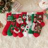 7pairs Christmas Coral Fleece Socks Winter Warm and Thick Snowman Funny Socks Sleeping Home Floor Sock Women Christmas Gift