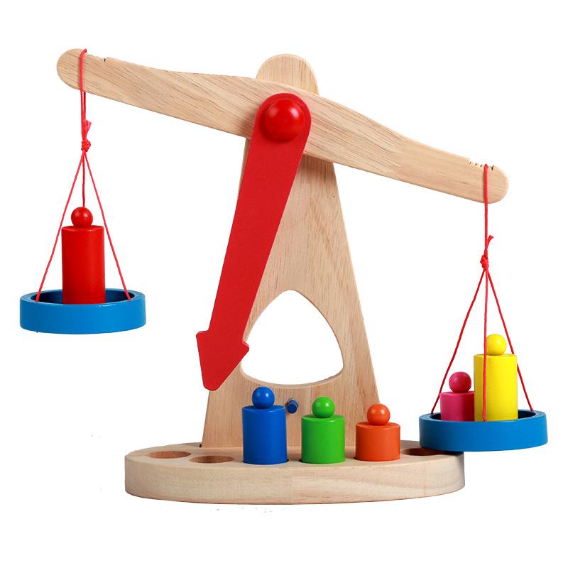 Montessori Wooden Balance Scale Toy: Early Education Game for Children