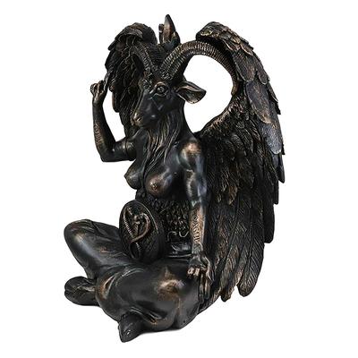 Satan Goat Baphomet Statue Hanging Door Knocker Plate Wall Decor Plaque Resin Crafts Religious Ornaments Sculpture Home Decor