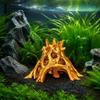 Porous Root Structure 3D Printed Aquarium Cave Hideout, Hollow Tree Shaped Fish Tank Decoration, Natural Ornament Shrimp Breeding Shelter for Shrimp,