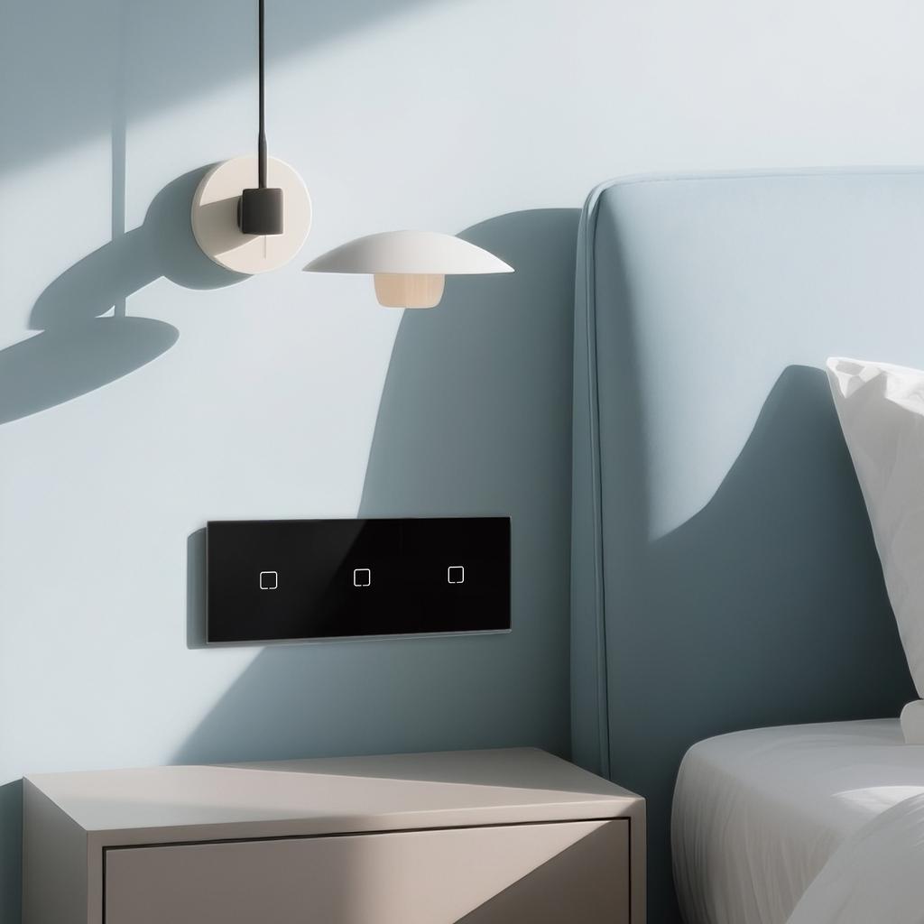BSEED 1/2/3/4-fach Zigbee Touch-Schalter Glas mit EU-Steckdosen Intelligenter Wandlichtschalter Touchscreen Hintergrundbeleuchtung E-Serie
