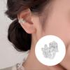 Luxurious Zircon Wave Cross Non-Pierced Ear Clips with Full Diamond Design for Women
