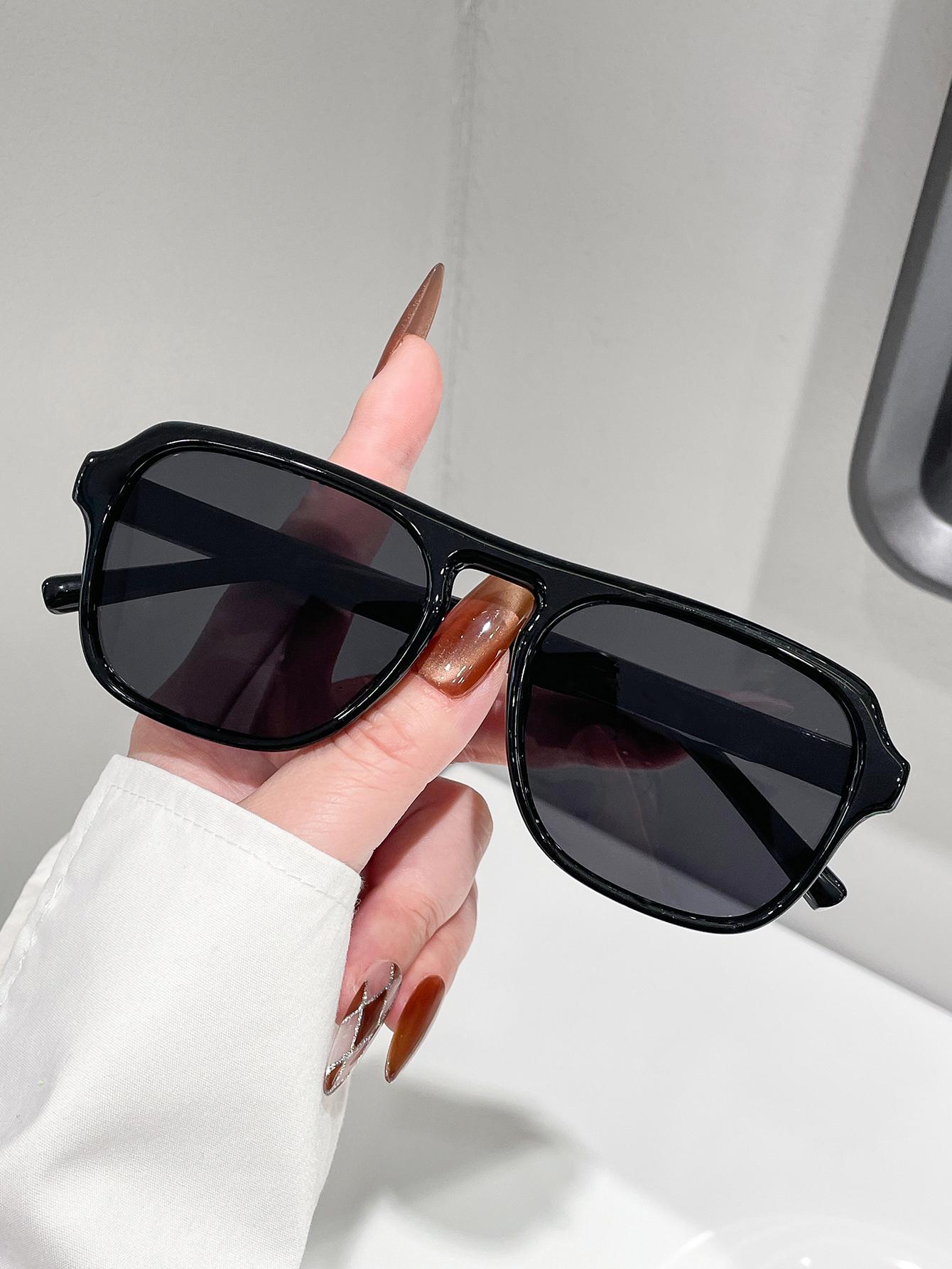 

Unisex Simple Integrated Fashion Glasses Versatile Stylish Eyewear for Daily Use School Photography Driving чорний