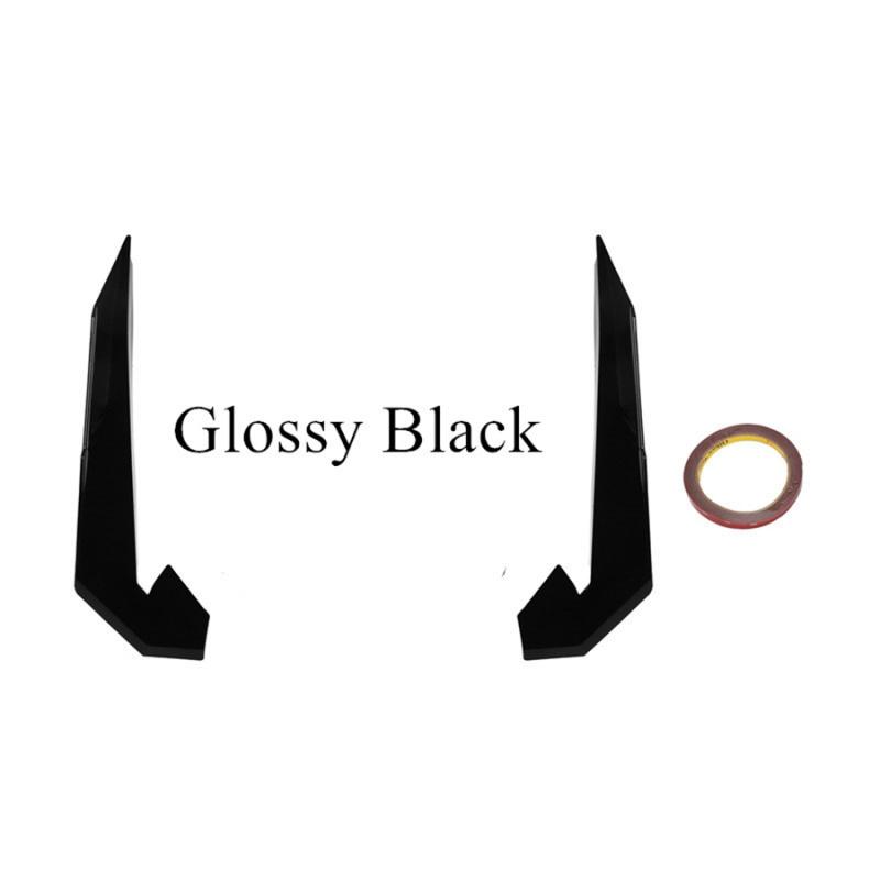 2 Stück Für Honda Civic Type R 2016-2021 Glänzend Schwarz Frontstoßstange Fänge Teiler Finnen Luftmesser