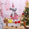 Tischdisplay-Puppe, Weihnachts-Plüschmaus-Puppe, Stofftier-Spielzeug mit Weihnachtsmannmütze, Weiches Sammlerstück, Niedliches Ornament für Weihnachts-Heimregal-Dekoration