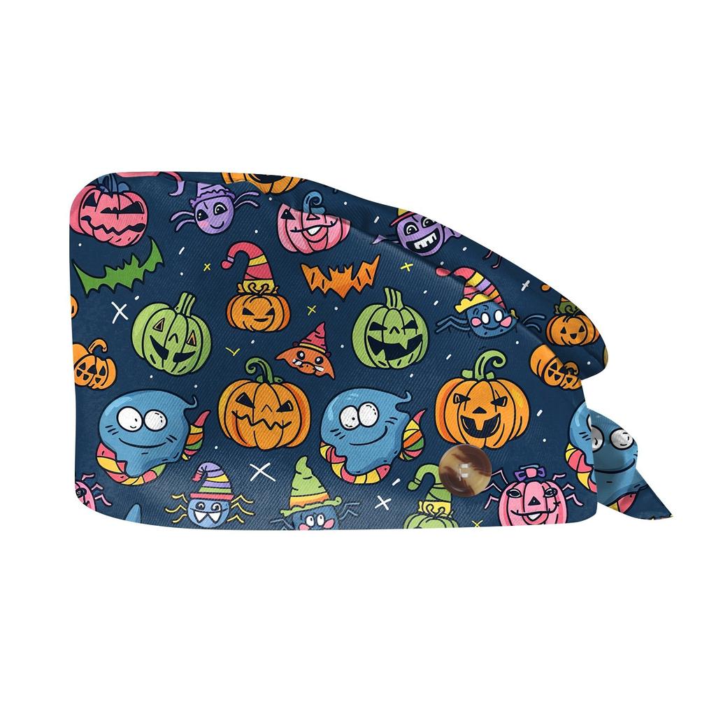 Cappello da lavoro con stampa di Halloween alla moda, cappello casual da lavaggio, berretto da borsa