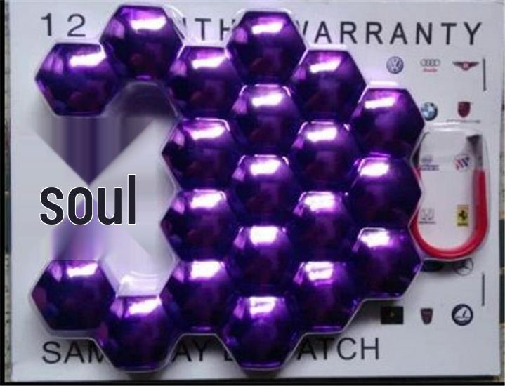 

Комплект пылезащитных крышек для гаек и болтов против кражи колес автомобиля 21mm фиолетовый