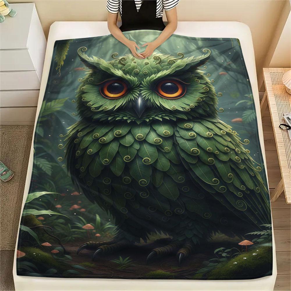 1Pc AnimalsElves Print Flannel Blanket, High quality Comfortable for All Seasons, Home Decor, Warmth and Comfort, Perfect for Christmas Gifts