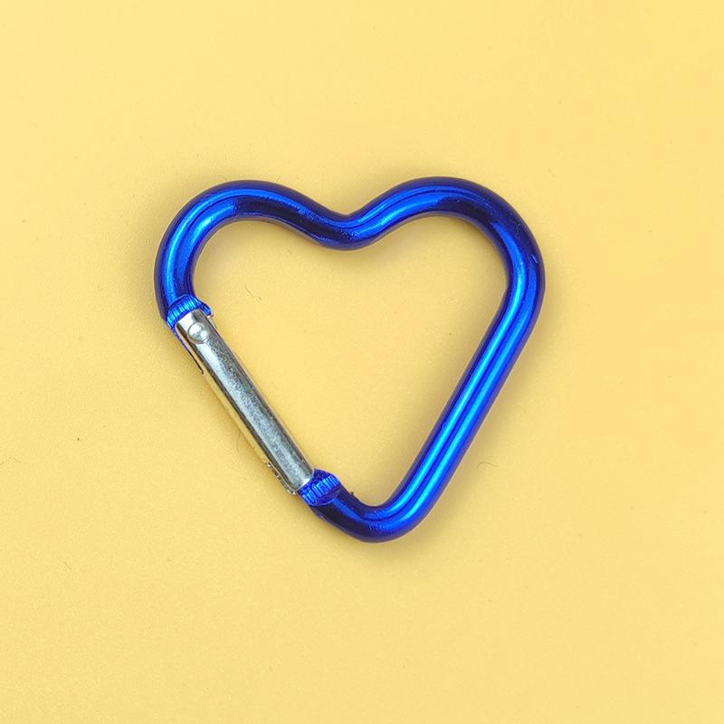 1 Pcs Heart-shaped Aluminum Carabiner Key Chain Clip Outdoor Keyring Hook Water Bottle Hanging Buckle Travel Kit Accessories