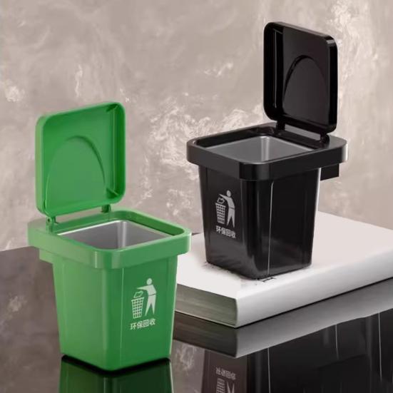 Trash Can Ashtray with Lid Removable Stainless Steel Inner Heavy Duty No Drill Wall Mount Home Office Countertop Decorative Ash Holder Storage Box