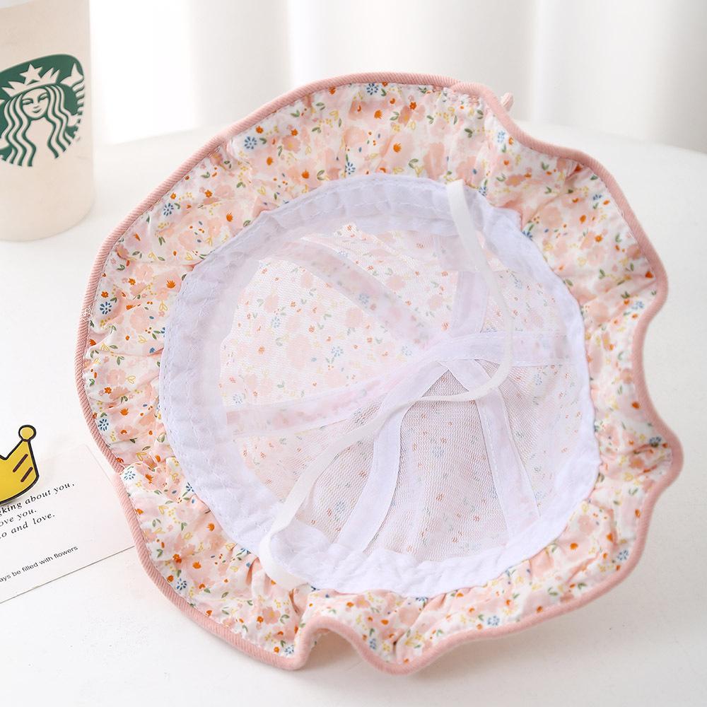 Toddler Girl Floral Bucket Hat With Bowknot And Drawstring Thin Spring Autumn Sun Hat Cute Baby Girls Outdoor Cap