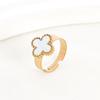 New Four-leaf Clover Titanium Steel Ring Women Adjustable Finger Ring Niche Not Lose Color Ring Women