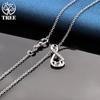 925 Sterling Silver Heart AAA Zircon Pendant Necklace Jewelry