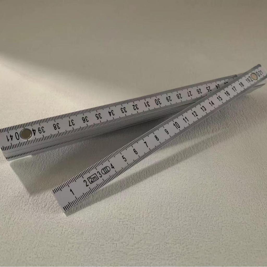 2.1m 10-Fold Thickened Metal Rivet Fiberglass Folding Ruler with Hot Stamping Scale for Woodworking