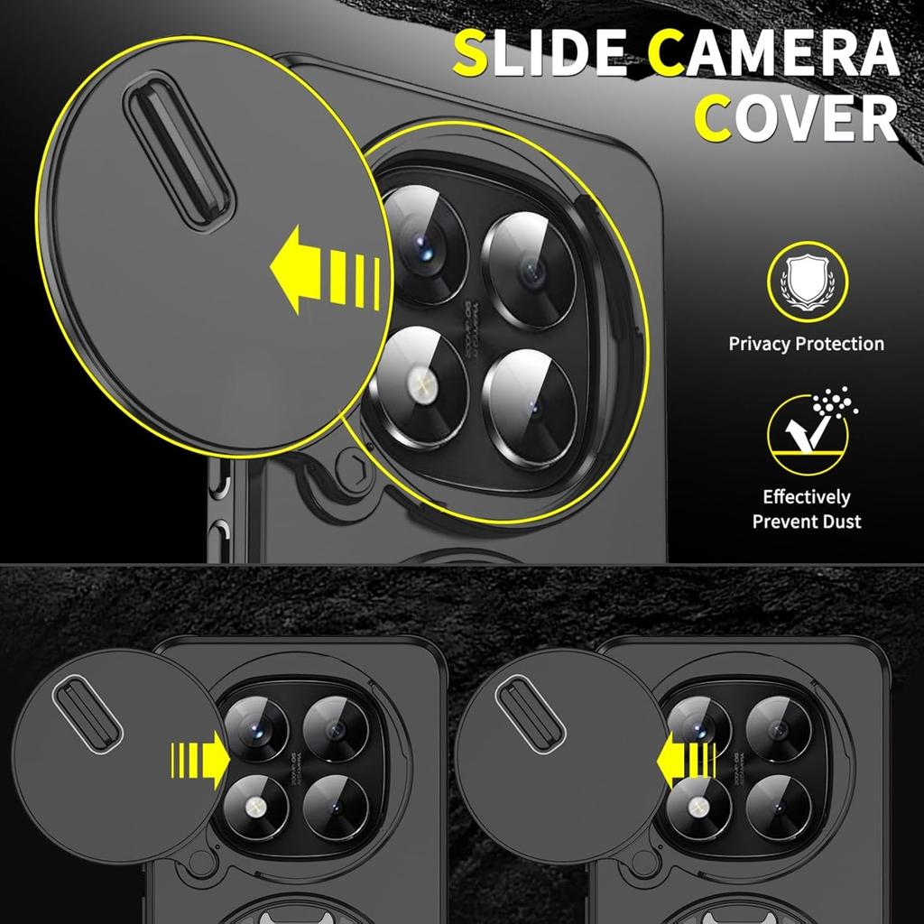 Phone Case For Xiaomi Redmi Note 15 Pro Plus 5G Case with Stand, Heavy Duty Shockproof Phone Case