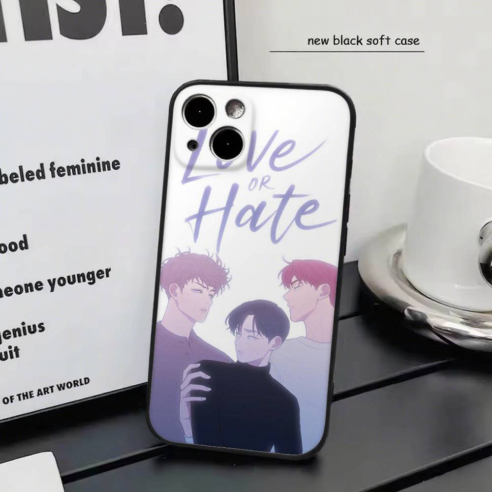 

L-Love-Ha-tes For iPhone 13,17,11,12,16,14,15,Plus,Pro Max Soft Silicone Black Phone Case iphone 11 Pro