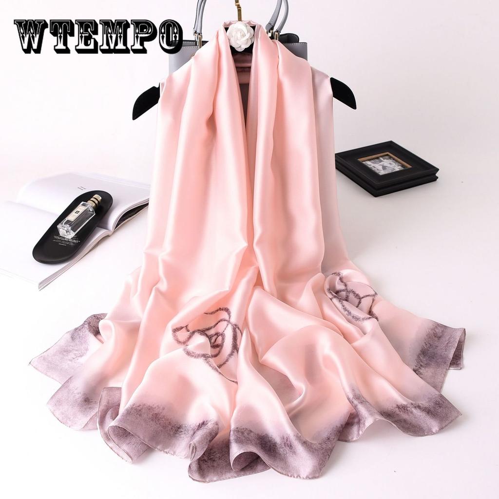 Lyxmärke Vår Sommar och Höst Damkläder Nytt Mode Färgmatchning Tryckt sidenscarf Populär Turba för kvinnor