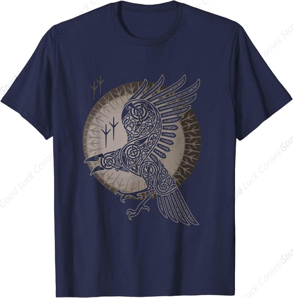 Vintage Celtic Mythology Odins Raven Hugin Munin T Shirt New 100 Cotton Short Sleeve Oneck Casual Tshirts Size S6xl