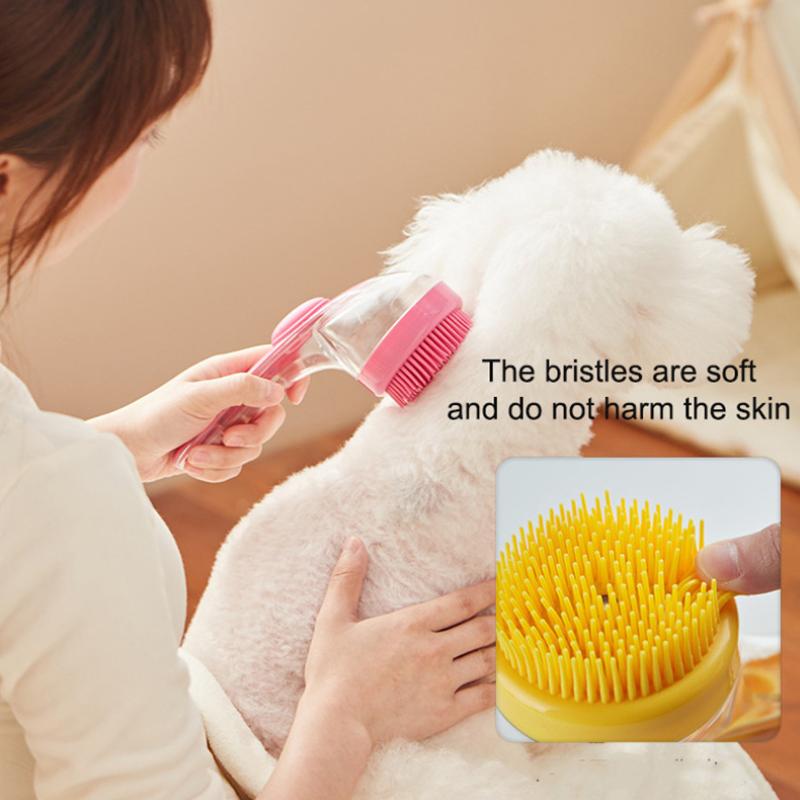 Pet Cat Bath Brush Pet Long Handled Bath Massage Brush For Grooming And Cleaning Fur And Hair