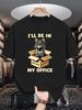 Unisex Cotton Tee Black Cat Office Funny Graphic Print Loose Breathable Summer Crew Neck Casual Street T Shirt Unisex Daily Wear