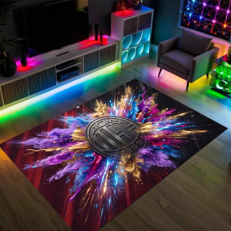 AC Milan Design Crystal Velvet Carpet Cozy Non?Slip Printed Rug For Bedroom Living Room Entrance