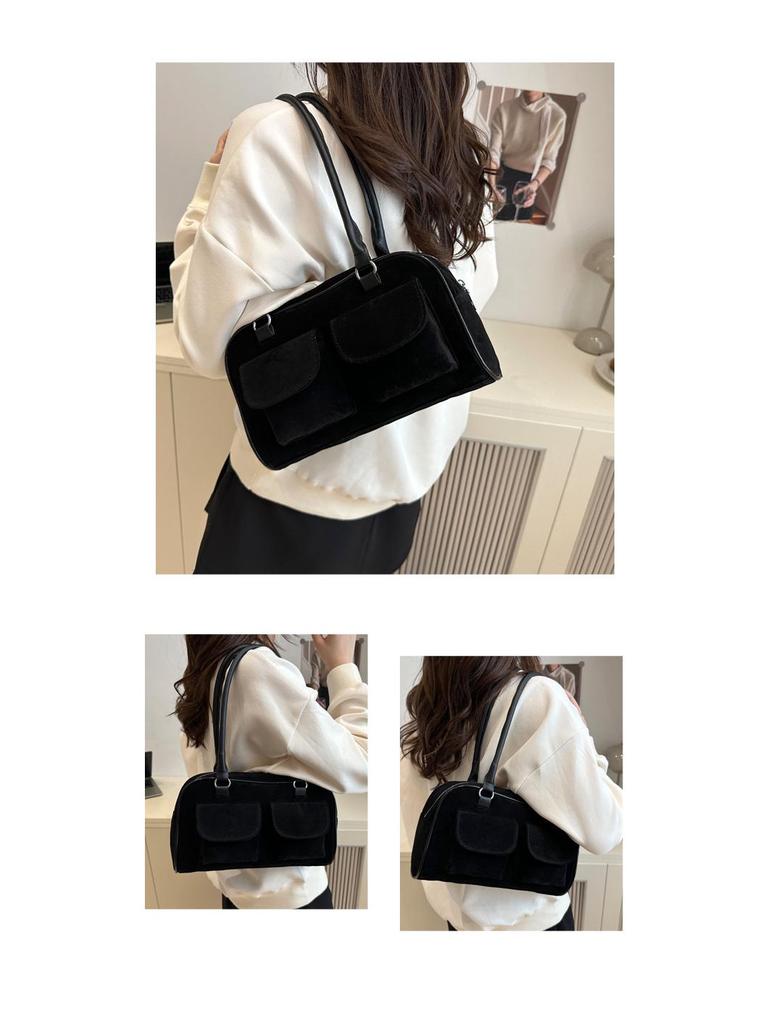 2025 Autumn/Winter Retro Suede Small Square Bag – Niche Design, Handheld & Underarm Style