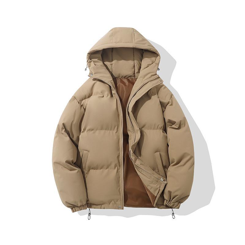 Winter Couple Cotton-padded Clothes Men's and Women's Hooded Thickened Warm Explosive Items Two Open Solid Color Trendy Coat Men's Bread