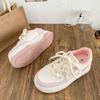 Student leisure sports board shoes platform bread little white shoes women's autumn new pink color matching casual shoes