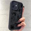 Sketch Flower Black Groove iPhone 14/15/16/17 Pro Max Protective Case