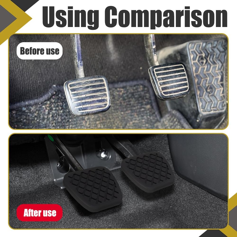 2PCS Rubber Brake Clutch Pedal Pad Cover, Car Pedal Covers, Non-Slip Break Pedal Covers Replacement 46545-SA5-000 46545SA5000, Car Rubber Clutch