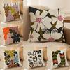 Decorative Botanical Print Pillow Case Silky Elegant Comfort Sofa Bed Invisible Zipper