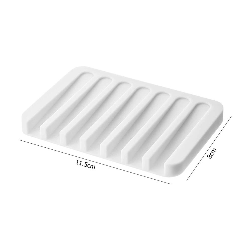 צלחת סבון סיליקון לאמבטיה לניקוז עצמי מחזיק לסבון מוצק צלחת סבון לכיור מטבח משטח ניקוז לספוגית מתקן סבון למשטח