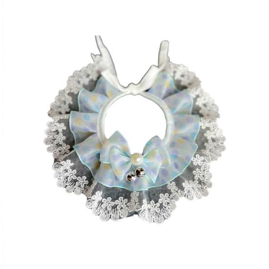 Speichel Handtuch Spitze Nähte Weiche Faux Perle Dekor Haustier Katze Hund Bowknot Halstuch