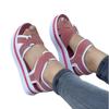 New Sandals Women's Large Size Thick-soled Round Head Cross-buckle with Color Matching Velcro Beach Sandals